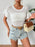 Ruffled Openwork Round Neck Knit Top - Byyde