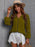 Crochet Tassel Tie Neck Long Sleeve Blouse - Byyde