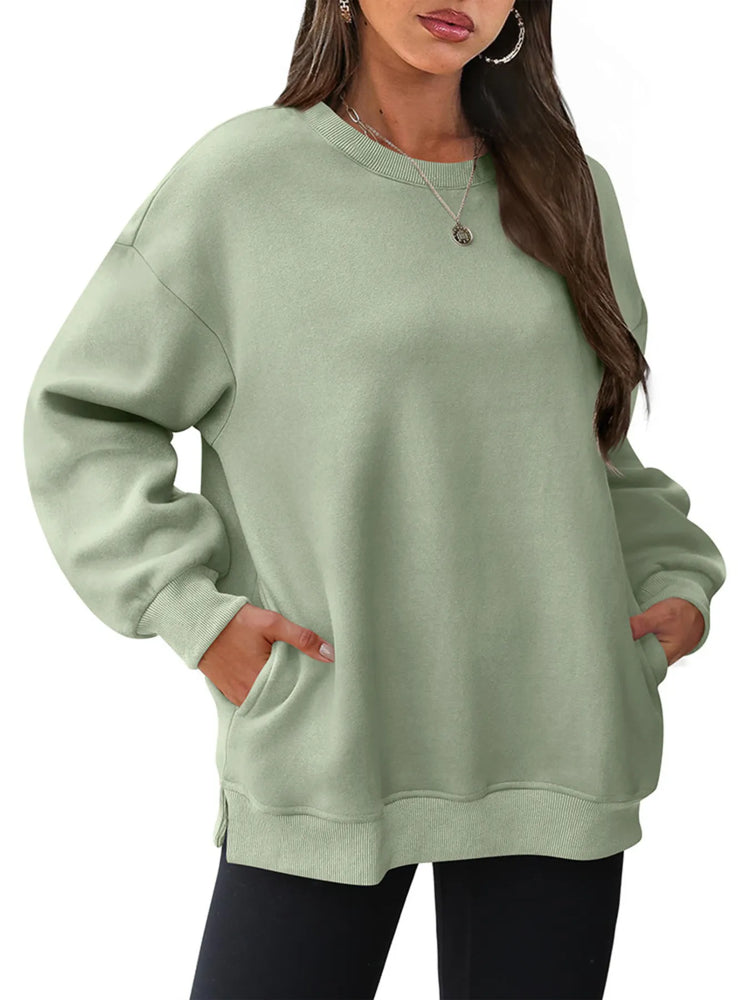 Oversized Long Sleeve Crewneck Sweatshirt - Byyde
