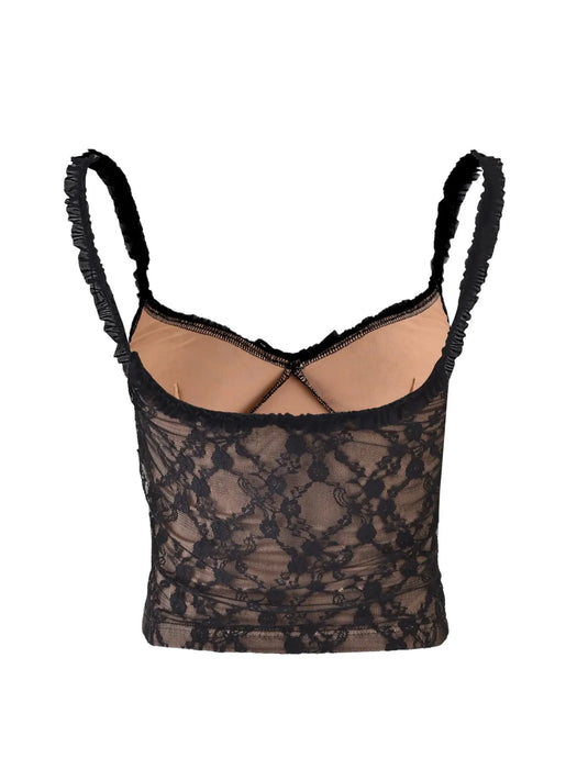 Lace Cami Top with Frill Straps - Byyde
