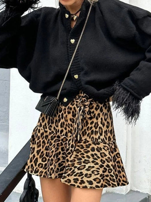 Leopard Print Mini Skirt - Byyde