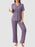Button Down Long Sleeve Top and Pants Lounge Set - Byyde