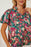 Floral Collared Neck Short Sleeve Blouse - Byyde