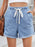Drawstring Wash Denim Shorts - Byyde