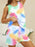 Printed Round Neck Top and Shorts Lounge Set - Byyde