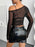 Mesh One Shoulder Long Sleeve Top - Byyde