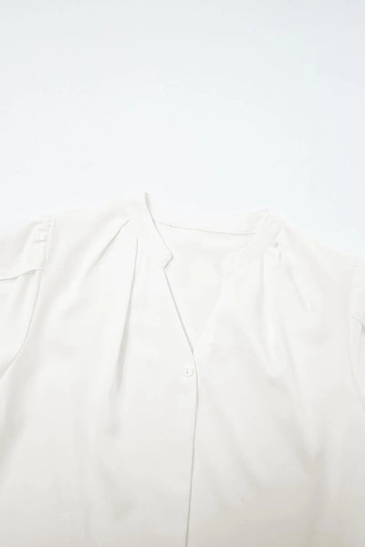 Short Sleeve Notched Blouse - Byyde