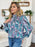 Double Take Full Size Printed Smocked Long Sleeve Blouse - Byyde