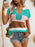 Color Block Notched Short Sleeve Knit Top - Byyde