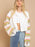 Distressed Striped Long Sleeve Denim Jacket - Byyde