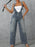 Zip Front Wide Strap Denim Overalls - Byyde