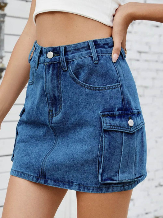 Cargo Denim Skirt - Byyde