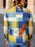 Color Block Zip Front Long Sleeve Top - Byyde