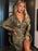 Perfee Slit Ruched Plunge Long Sleeve Mini Dress - Byyde