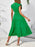 Frill Mock Neck Ruffled Cap Sleeve Midi Dress - Byyde