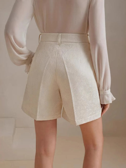 High-Waist Textured Shorts - Byyde