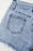 Rhinestone Light Wash Raw Hem High Waist Denim Shorts - Byyde