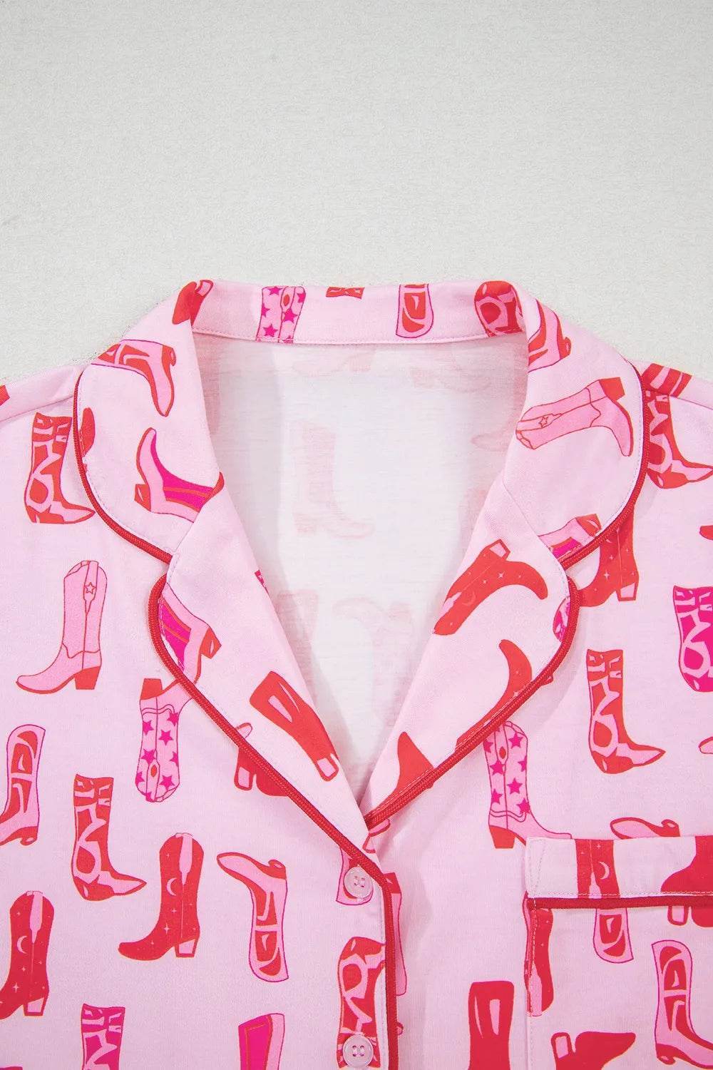 Cowgirl Boots Printed Shirt and Shorts Set - Byyde