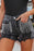 Rhinestone Fringe Distressed Denim Shorts - Byyde