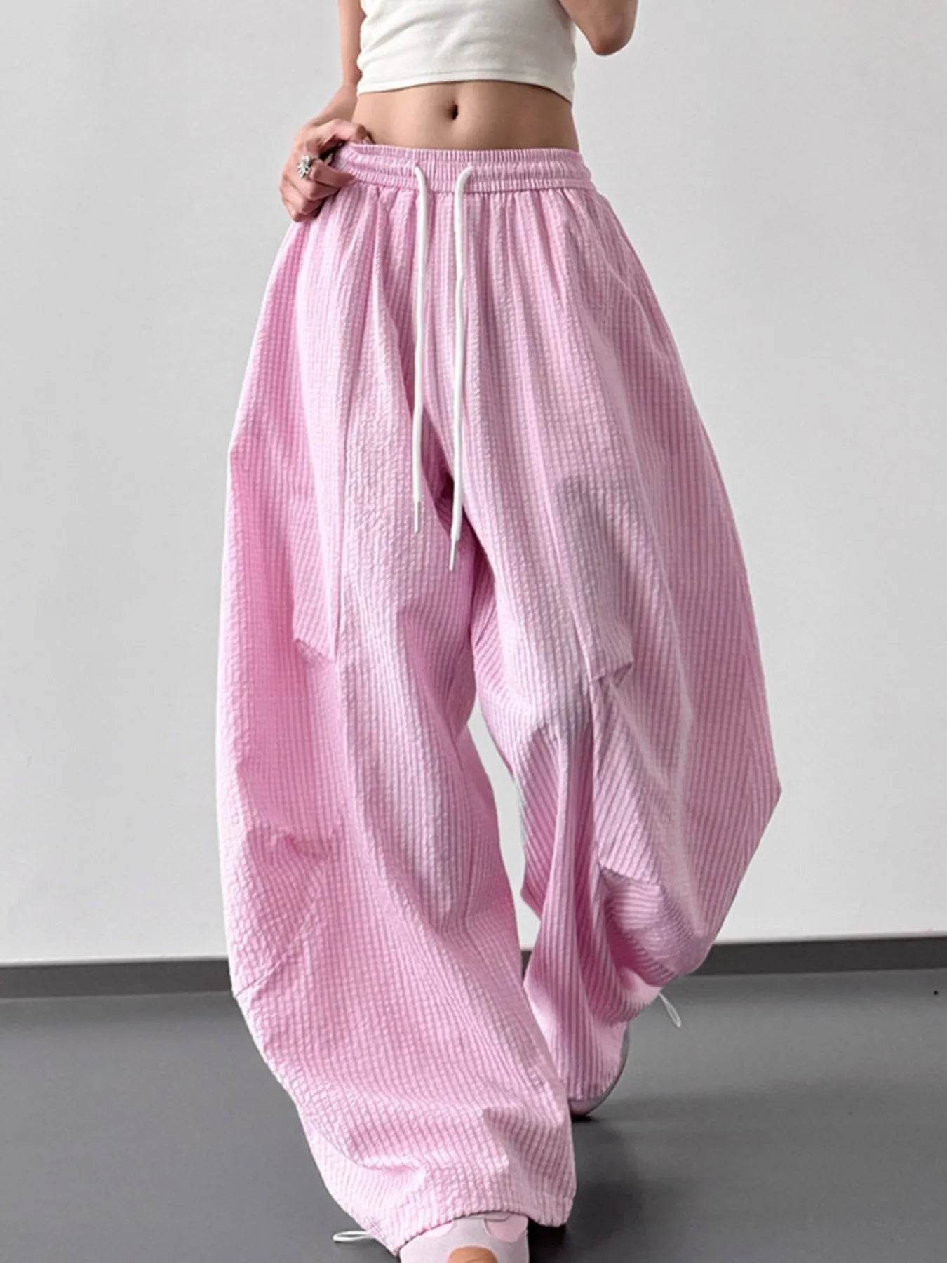 Drawstring Wide Leg Pants - Byyde