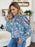 Double Take Full Size Printed Smocked Long Sleeve Blouse - Byyde