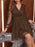 Sparkling Surplice Balloon Sleeve Mini Dress - Byyde