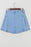Pleated Patchwork Panel Lightweight Denim Shorts - Byyde