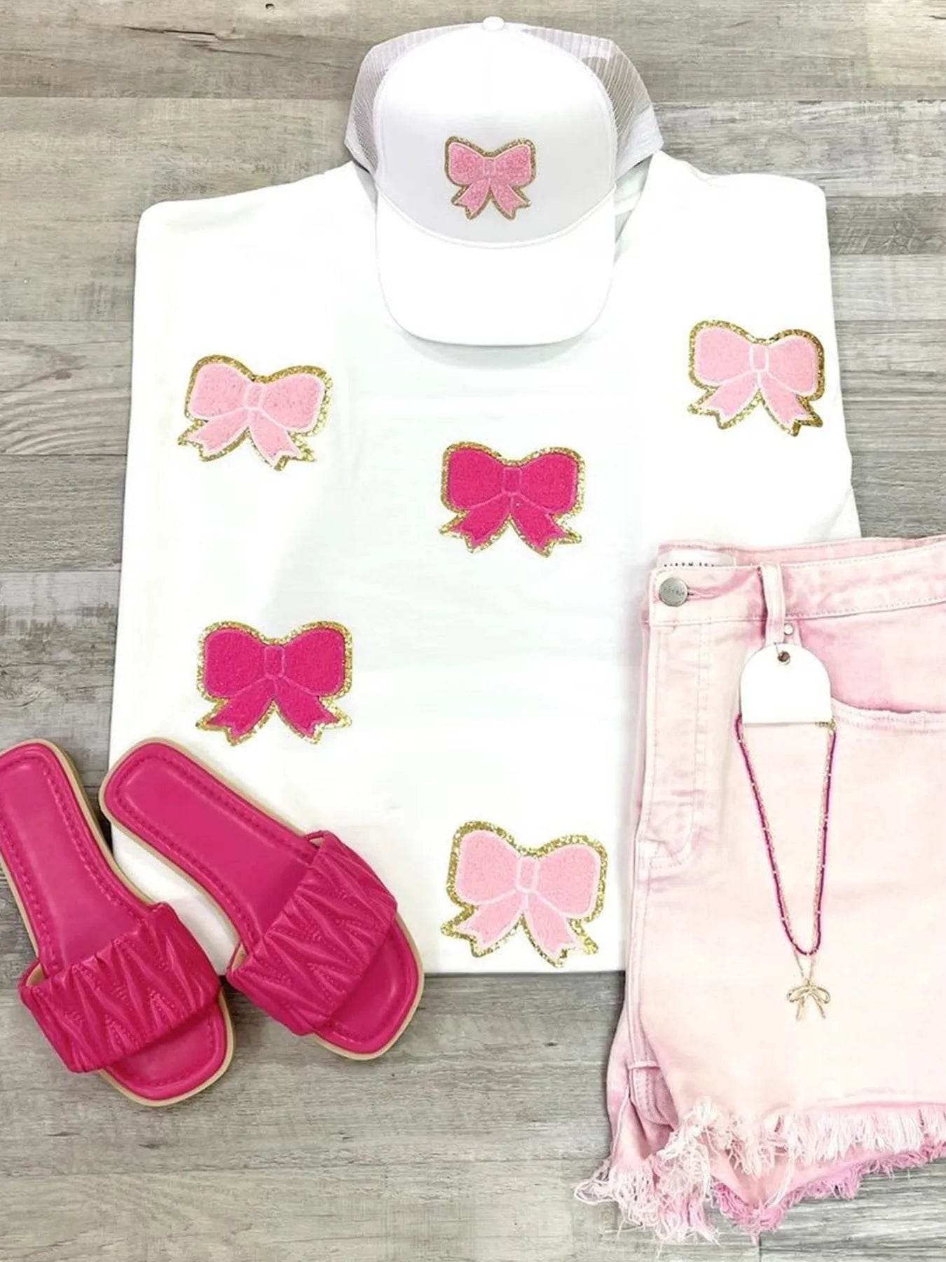 Bow Round Neck Casual T-Shirt - Byyde