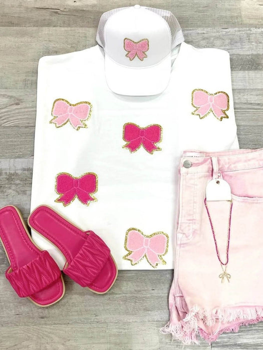 Bow Round Neck Casual T-Shirt - Byyde
