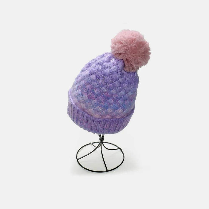 Gradient Knit Hat with Pompom - Byyde
