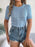 Openwork Round Neck Short Sleeve Knit Top - Byyde