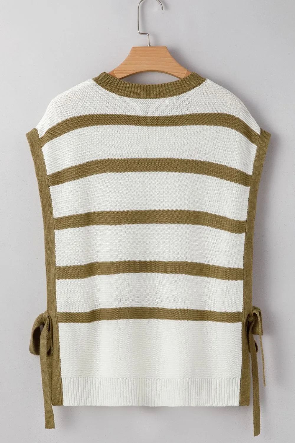 Stripe Tie Open Side Sweater Knitted Top - Byyde