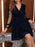 Sparkling Surplice Balloon Sleeve Mini Dress - Byyde