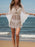 Lace V-Neck Three-Quarter Sleeve Cover Up - Byyde