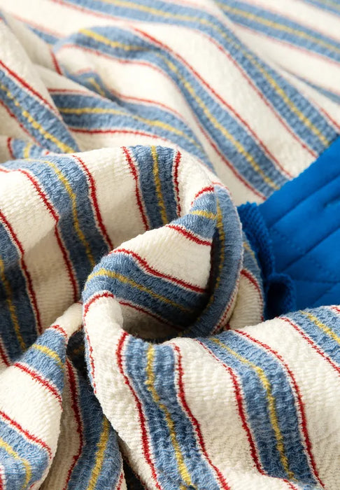 Striped Johnny Collar Long Sleeve Sweatshirt - Byyde