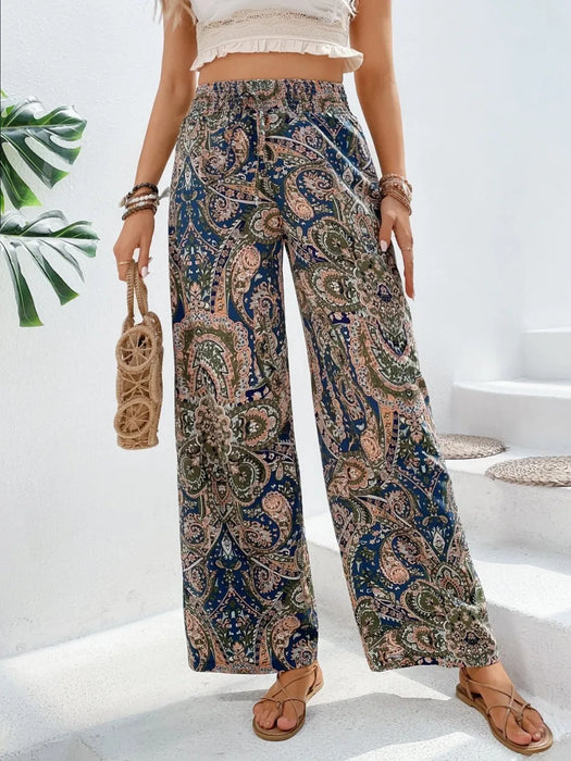 Printed Wide Leg Pants - Byyde