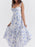Floral Print Sweetheart Neck Midi Dress - Byyde