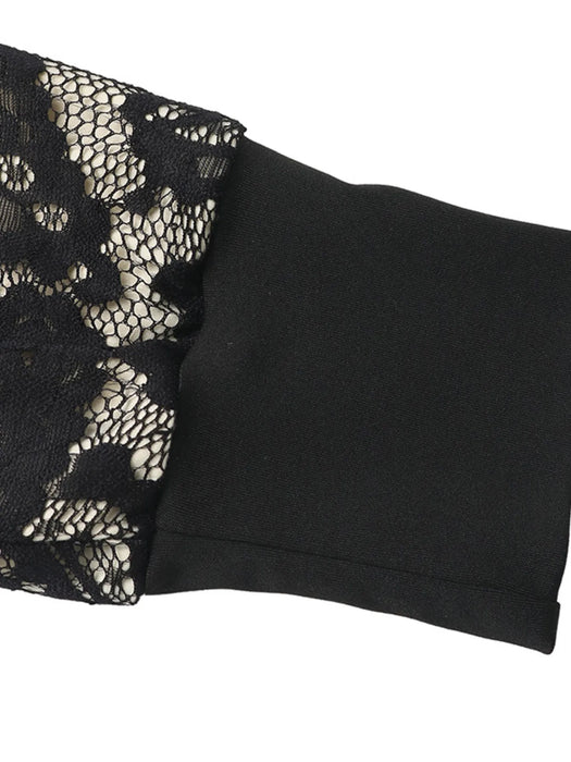 Lace V-Neck Long Sleeve Maxi Dress - Byyde
