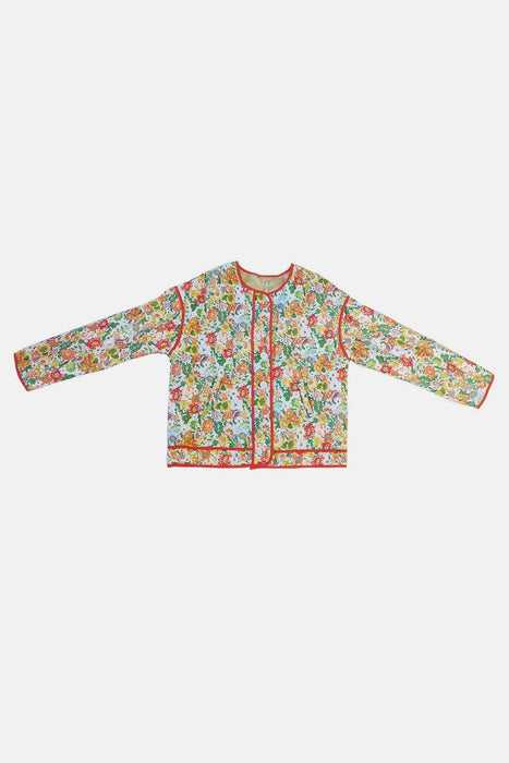 Floral Button Up Long Sleeve Winter Coat - Byyde