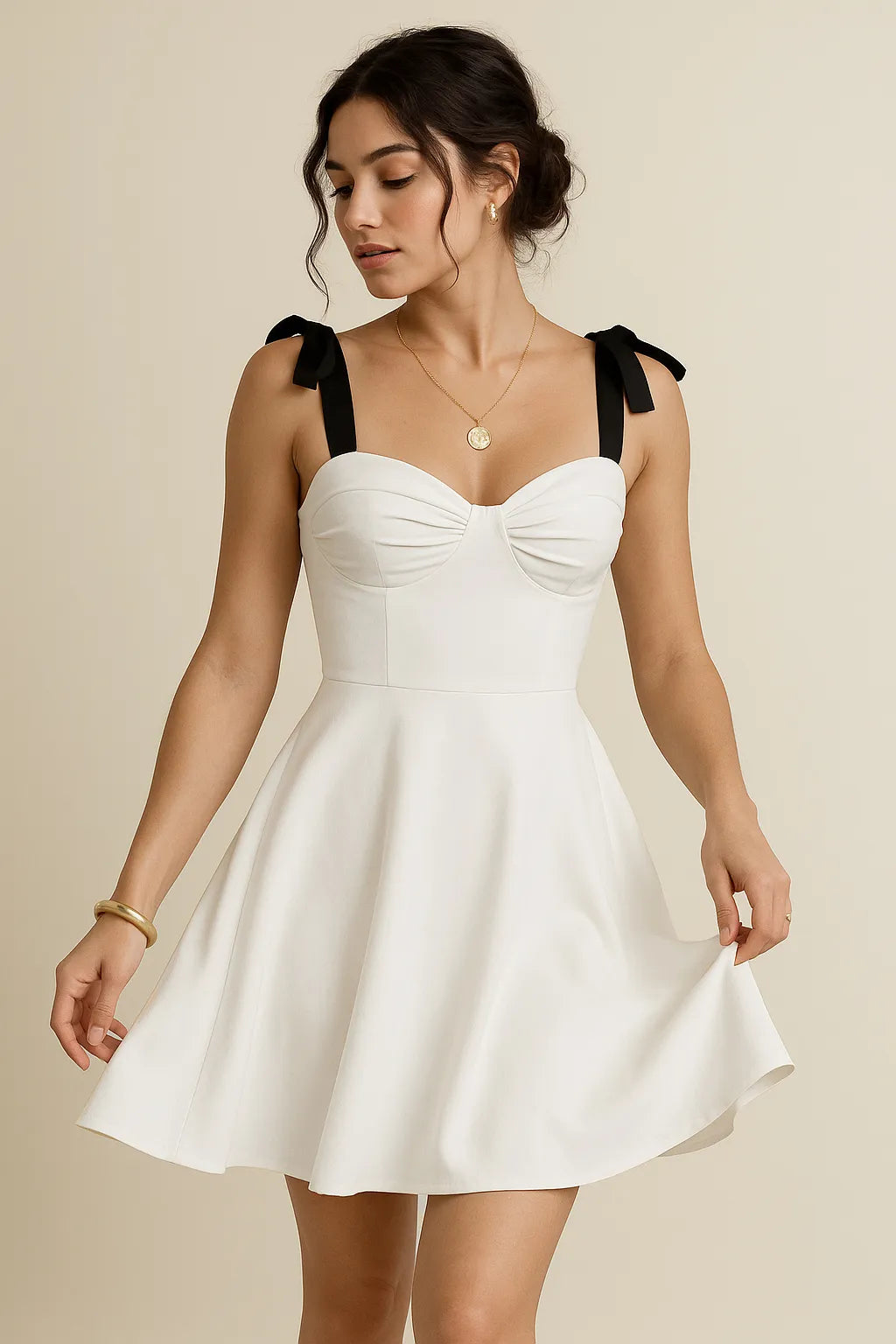 Sweetheart Neck Tie Shoulder Dress - Byyde