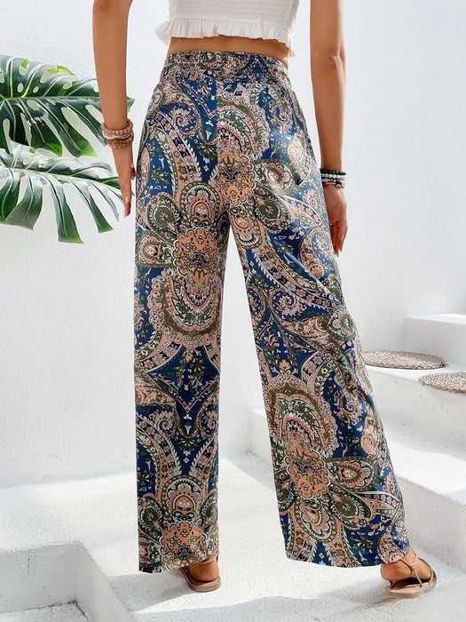Printed Wide Leg Pants - Byyde