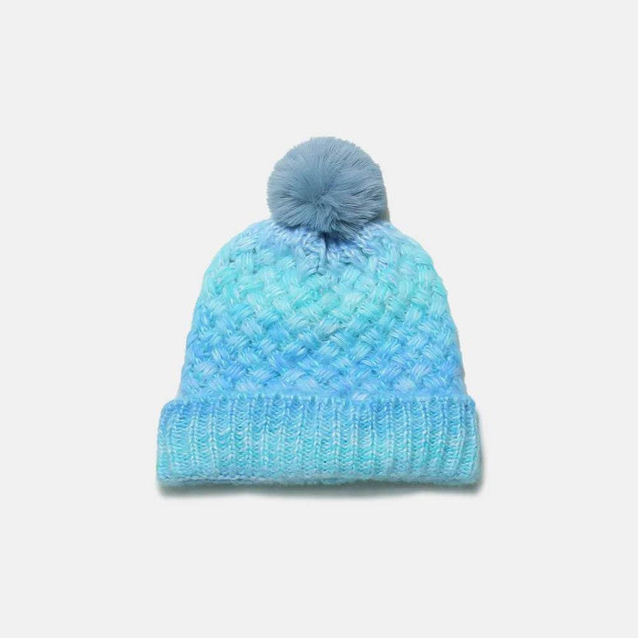 Gradient Knit Hat with Pompom - Byyde