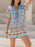 Tied Front Printed Short Sleeve Romper - Byyde