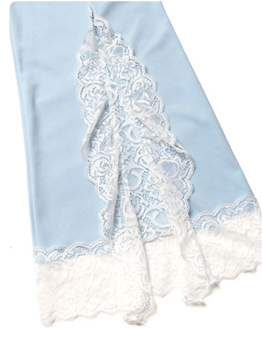 Lace Trim Flare Leg Pants - Byyde