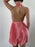 Pleated Halter Neck Mini Dress - Byyde