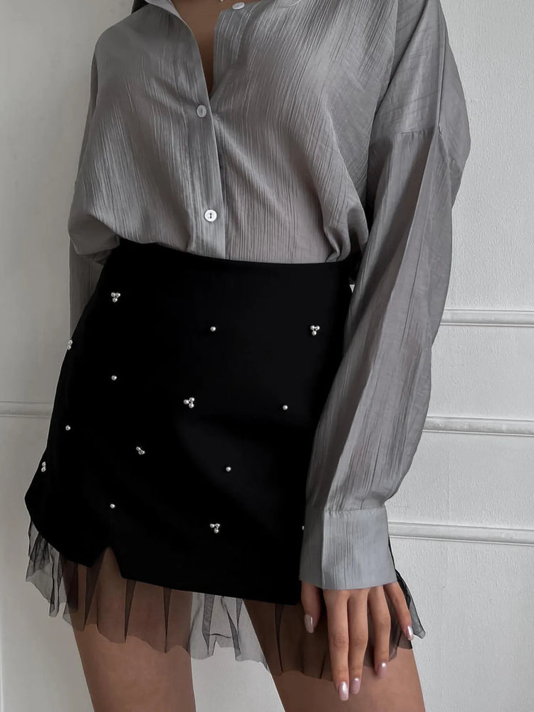 Tulle Hem Mini Skirt - Byyde