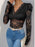 Perfee Lace V-Neck Long Sleeve Bodysuit - Byyde