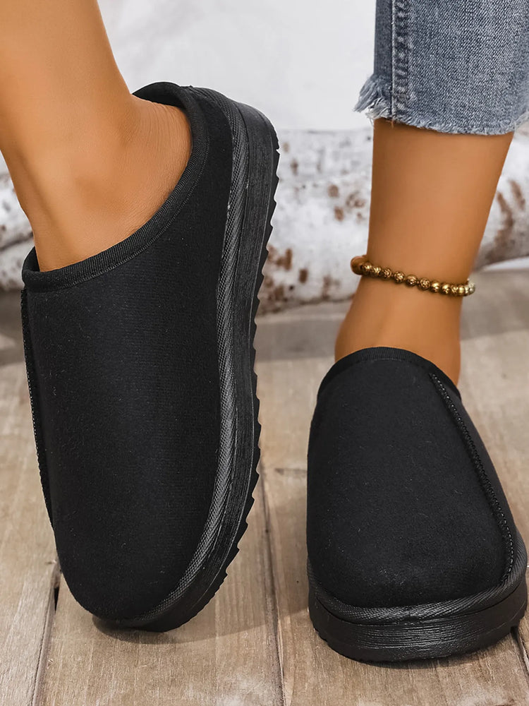 Round Toe Platform Slippers - Byyde