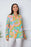 Printed Notched Long Sleeve Blouse - Byyde