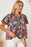 Floral Collared Neck Short Sleeve Blouse - Byyde